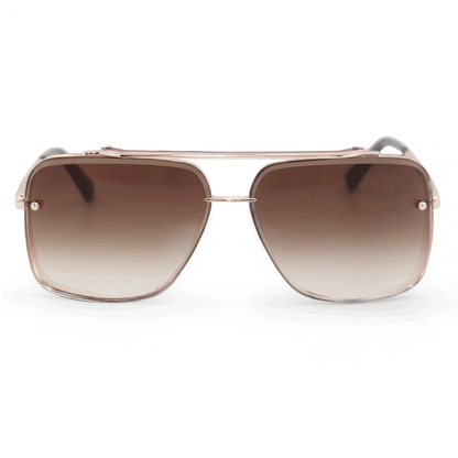 Lunettes de soleil de luxe à monture métallique. Unisexe