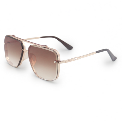 Lunettes de soleil de luxe à monture métallique. Unisexe
