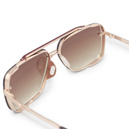 Lunettes de soleil de luxe à monture métallique. Unisexe